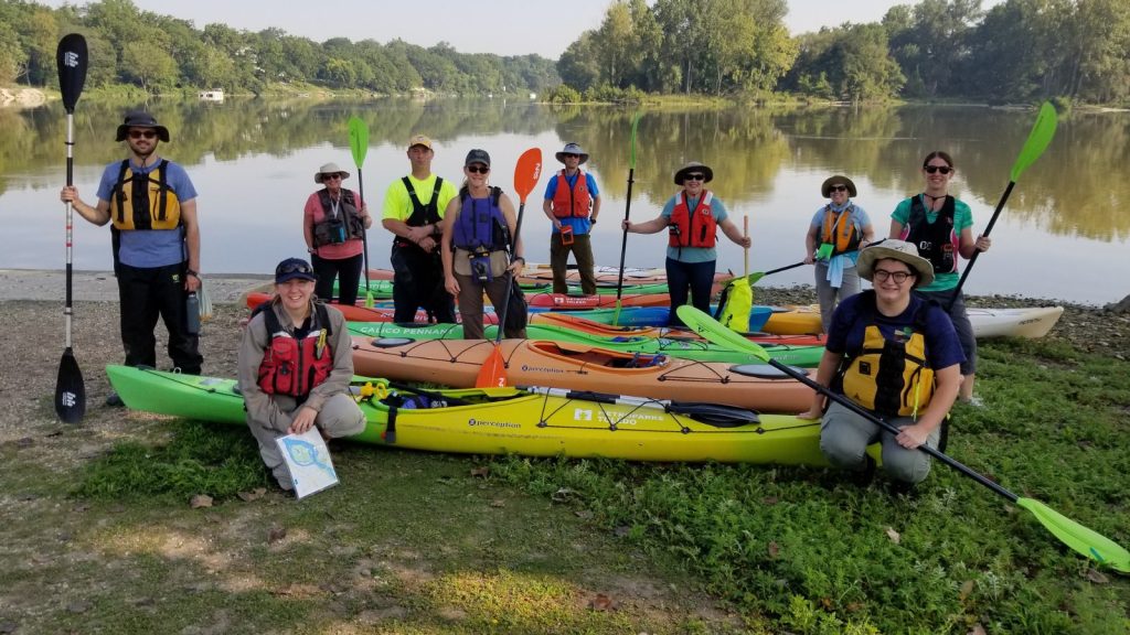 Members of the Maumee AOC Advisory Committee on a Maumee River paddle in 2021. Credit: Partners for Clean Streams